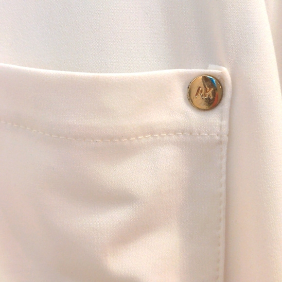 New Anne Klein blouse, shirt top. Size L black & white. Washable Zipper - Picture 4 of 8